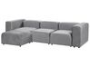 3 Seater Modular Velvet Sofa with Ottoman Grey FALSTERBO_919411