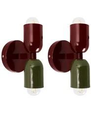 Set di 2 lampade da parete TOPI Metallo Rosso/Verde_987516