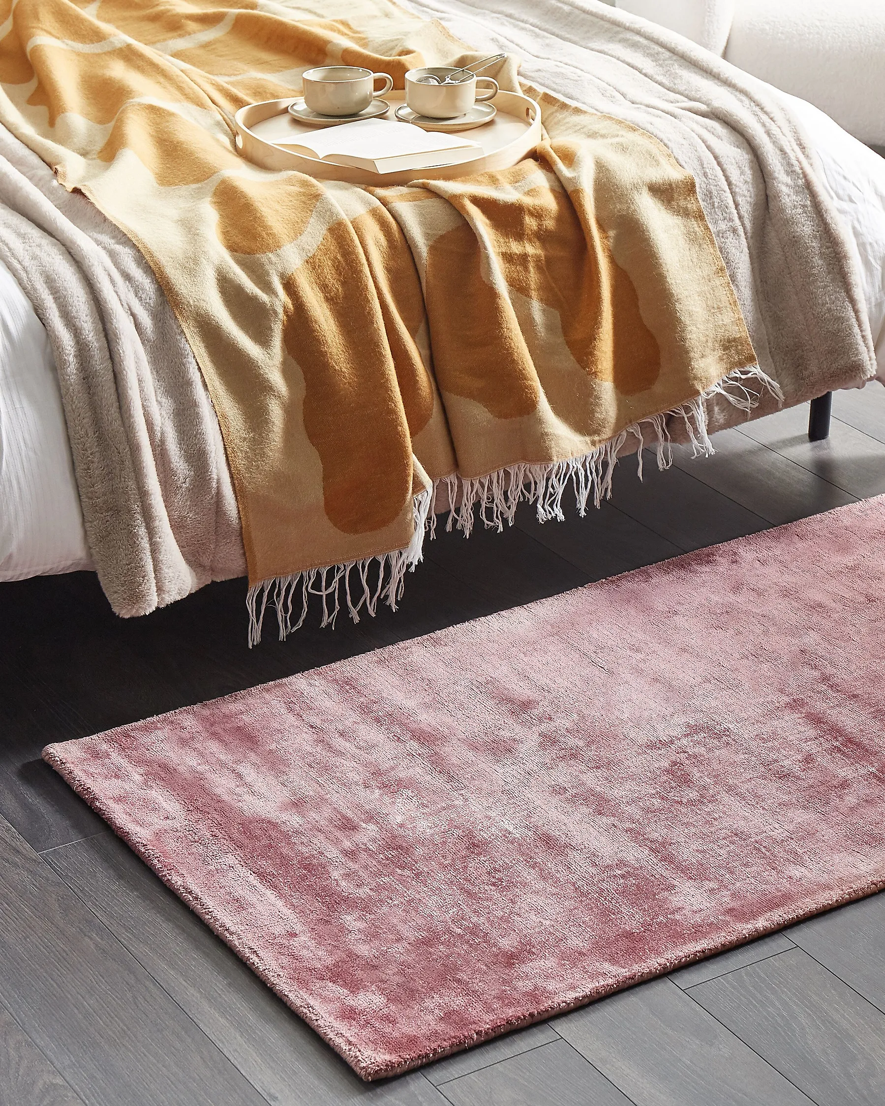 Tapis GESI Rose 80 x 150 cm Soie artificielle_837729