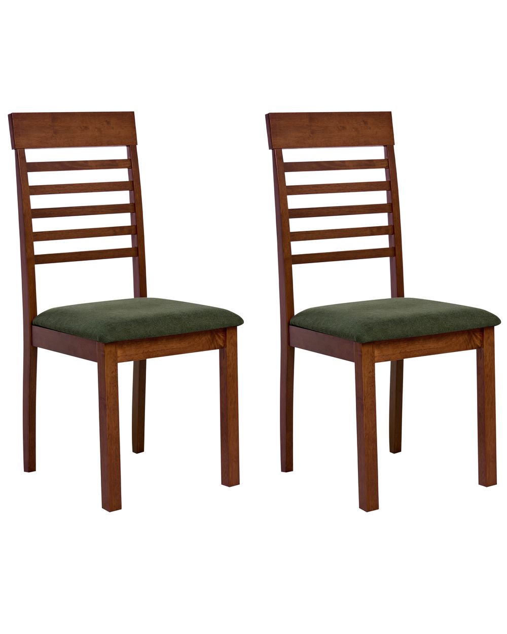 Conjunto de 2 sillas de comedor ORTLEY Madera Marrón oscuro/Verde