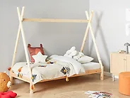 Kids Bed Teepee Pine Wood DEVAY 90 x 200 cm (EU Single) Light Brown_1184038