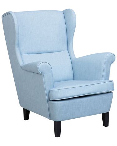 Fabric Wingback Chair Blue ABSON