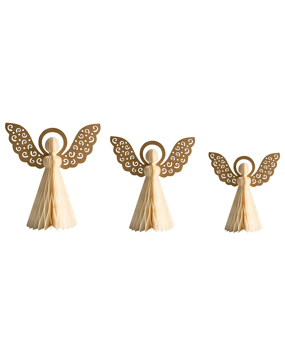 Conjunto de 3 figuras EIRA 24/28/33 cm Ángel Beige