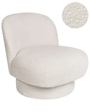 Poltrona girevole AYLO Bouclé Bianco sporco_927695