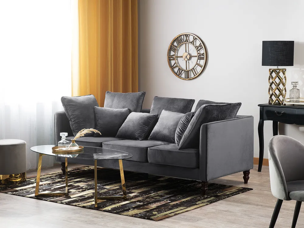 Sofa 3 Seater FENSTAD Velvet Grey_751241
