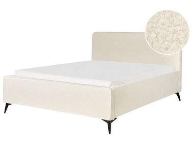 Buklé posteľ 160 x 200 cm krémová VALOGNES