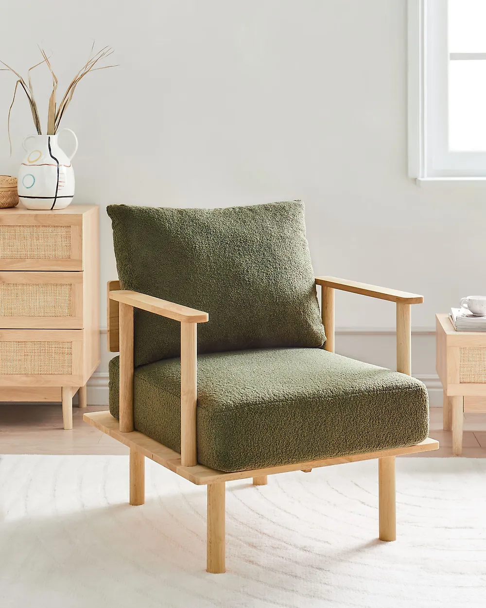 Armchair ASKER Boucle Dark Green_1183453