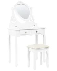 Dressing Table with Mirror and Stool DIVA White_823912