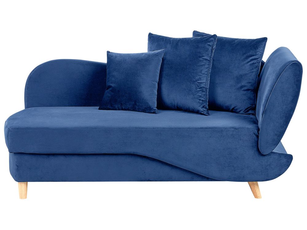 Chaise longue côté droit MERI avec rangement Velours Bleu marine