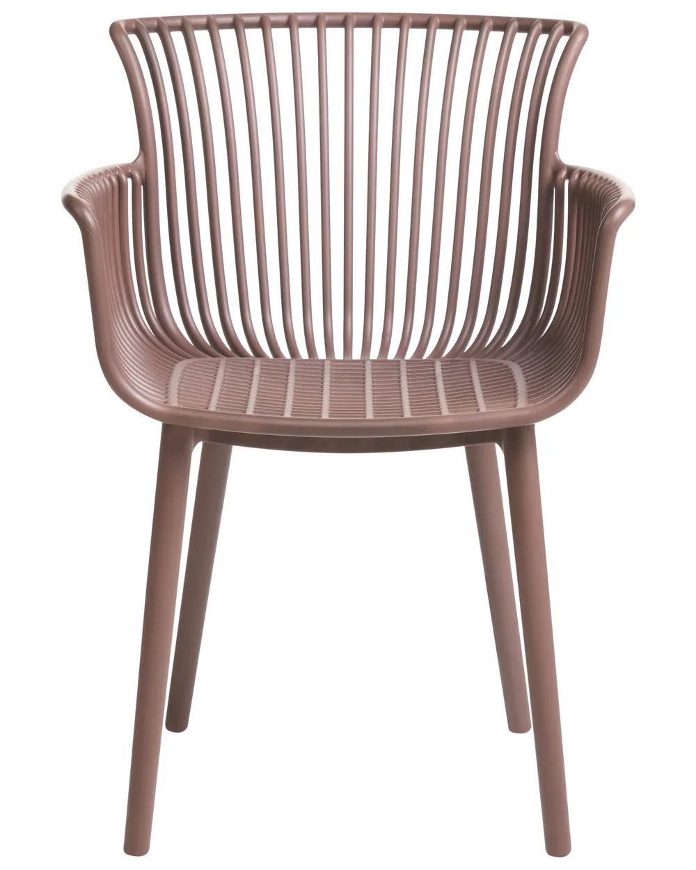 Set of 4 Garden Chairs PESARO Brown_1027718
