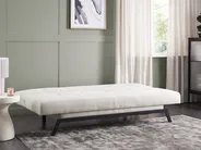 Sofa Bed 3 Seater LEEDS Fabric White_923259