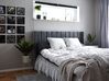 Zamatová posteľ s úložným priestorom 180 x 200 cm sivá NOYERS_836550