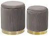 Set of 2 Storage Pouffes MIRAMAR Velvet Grey