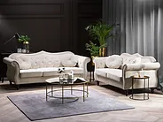 Sofa 3 Seater SKIEN Velvet Light Beige_1161662