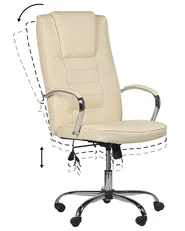 Massage Chair with Heating GRANDEUR Faux Leather Beige_816268