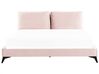 Sametová postel 180 x 200 cm růžová MELLE_829964