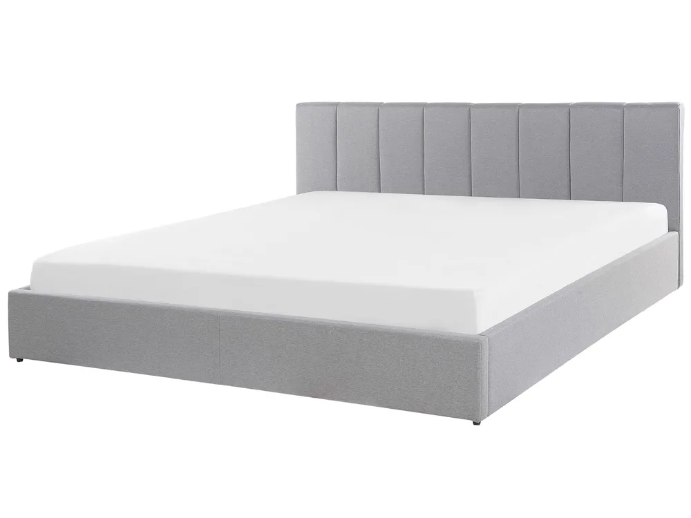 Ottoman Bed DREUX Fabric Light Grey 180 x 200 cm (EU Super King)_793239