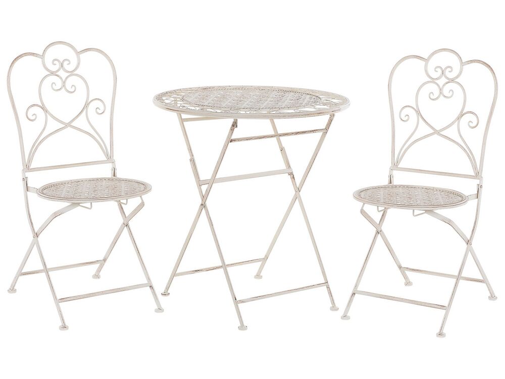 Ensemble bistrot Pliant TRIESTE Métal Beige clair