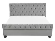 Bett mit Lattenrost Samtstoff AVALLON 140 x 200 cm Grau_743648
