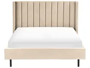 Bed Velvet VILLETTE 140 x 200 cm (EU Double) Beige_832578