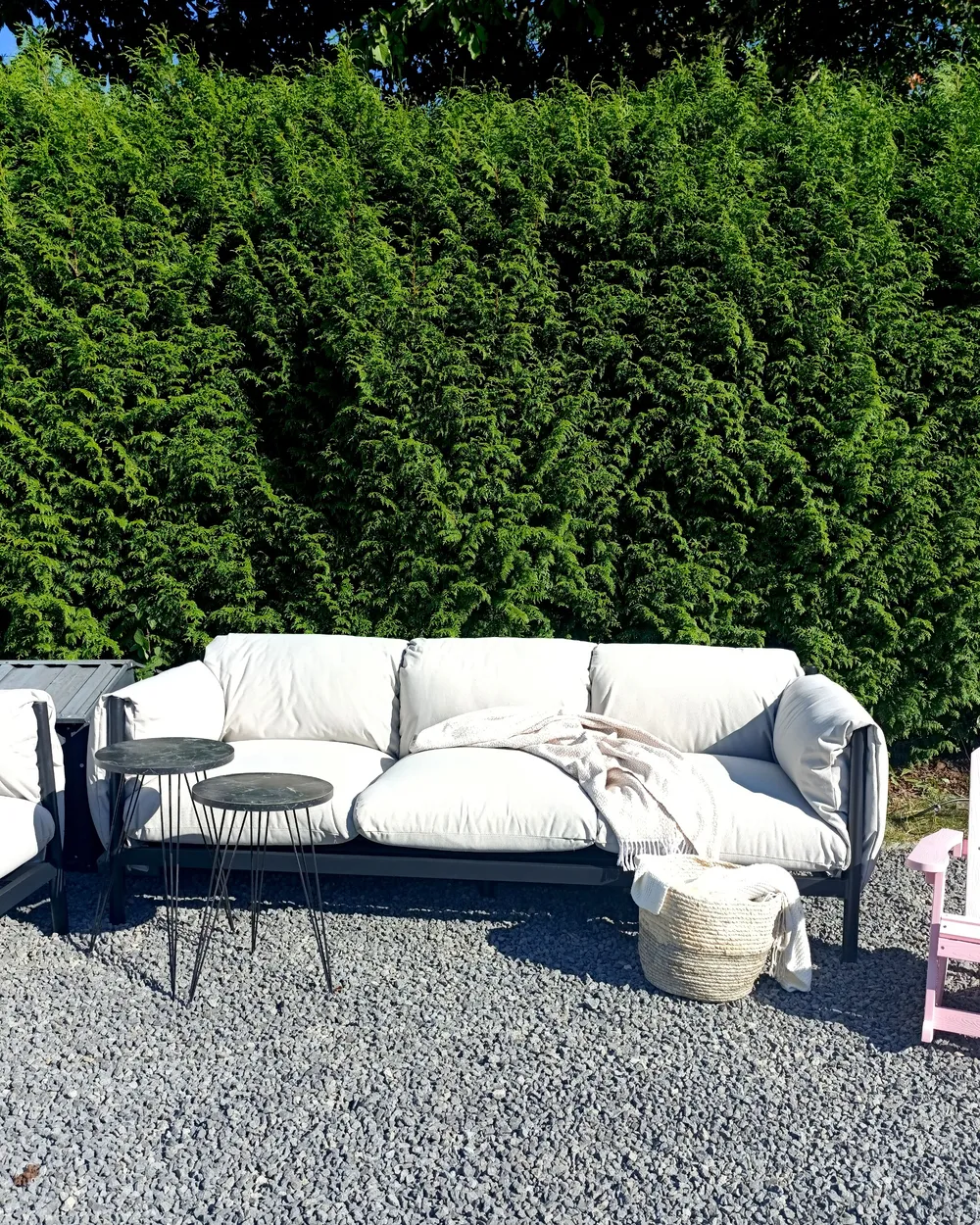 Set di divani da giardino 5 posti ESPERIA Metallo Grigio_1018230