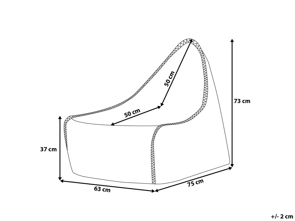Fotel worek 200 L DROP 63 cm 75 cm Błękitny_708848