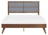Tmavě hnědá dřevěná postel s rámem POISSY 160 x 200 cm_739350