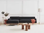 Corner Sofa SOSJO Fabric Black Right Hand_1187266