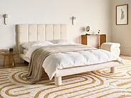 Bed Boucle CRESSAT 140 x 200 cm (EU Double) Off-White_1150969