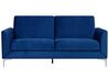 Sofa 3-osobowa welurowa niebieska FENES_730325