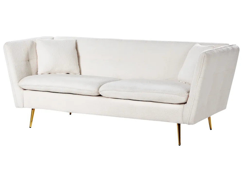 Sofa 3 Seater FREDERICA Boucle Off-White_965540