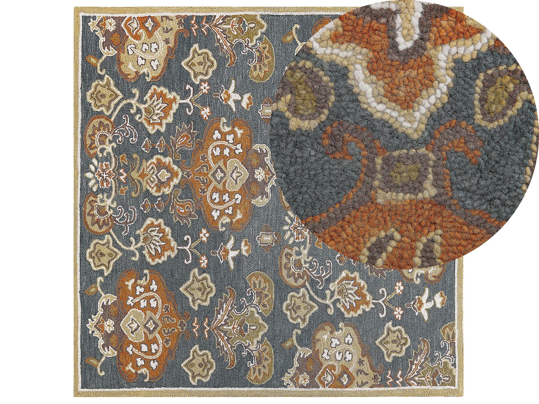 Teppich Wolle mehrfarbig 200 x 200 cm Kurzflor UMURLU_830939