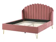 Bed Velvet AMBILLOU 140 x 200 cm (EU Double) Pink_857078