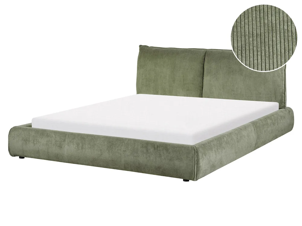 Letto Velluto A Coste VINAY 160 X 200 Cm Verde Oliva Beliani it letto-velluto-a-coste-vinay-160-x-200-cm-verde-oliva-beliani-it