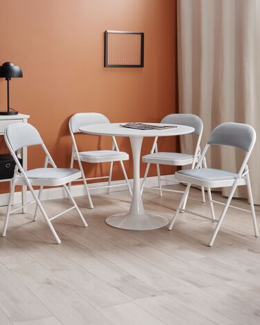 Set of 4 Folding Chairs Light Grey SPARKS