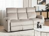 Sofa 3-osobowa welurowa z manualną funkcją relaksu beżowa VERDAL_921739
