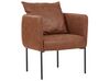 Faux Linen/Faux Leather Living Room Set Beige and Brown MALMOS _931554