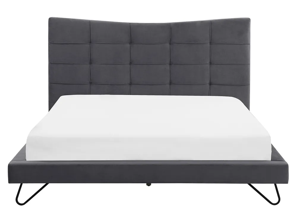 Bett mit Lattenrost Samtstoff LANNION 160 x 200 cm Dunkelgrau_759701
