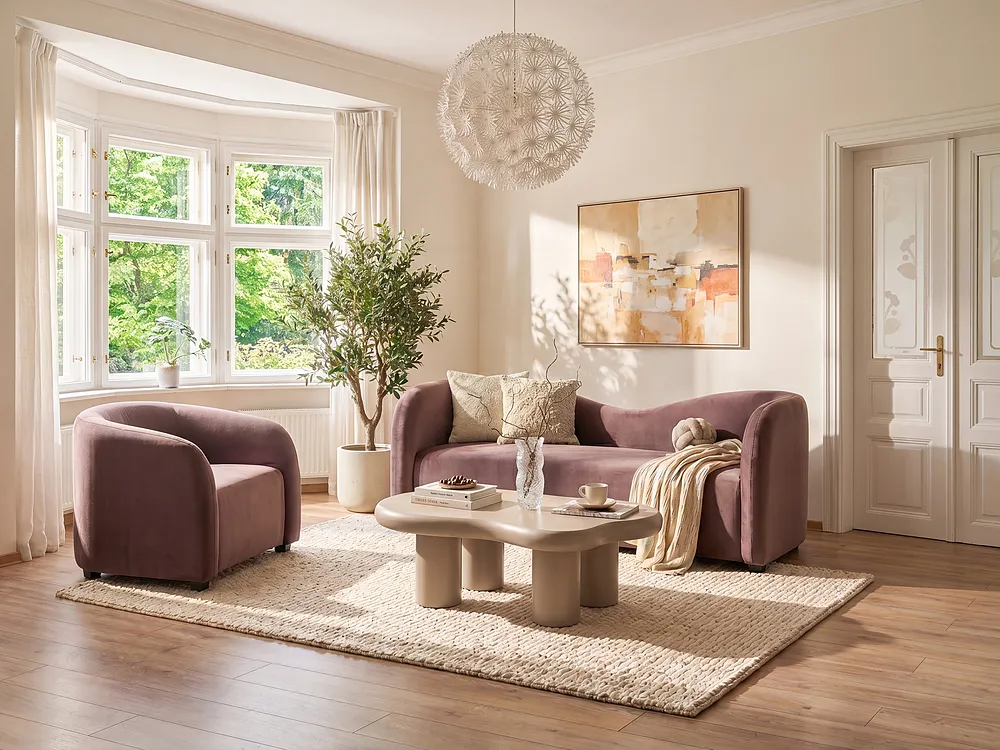 Sofa dla 3 osób VELTADA Welur Ciemnobrązowy_1156510