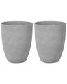 Set di 2 vasi grigio 43 x 43 x 52 cm CROTON_841608