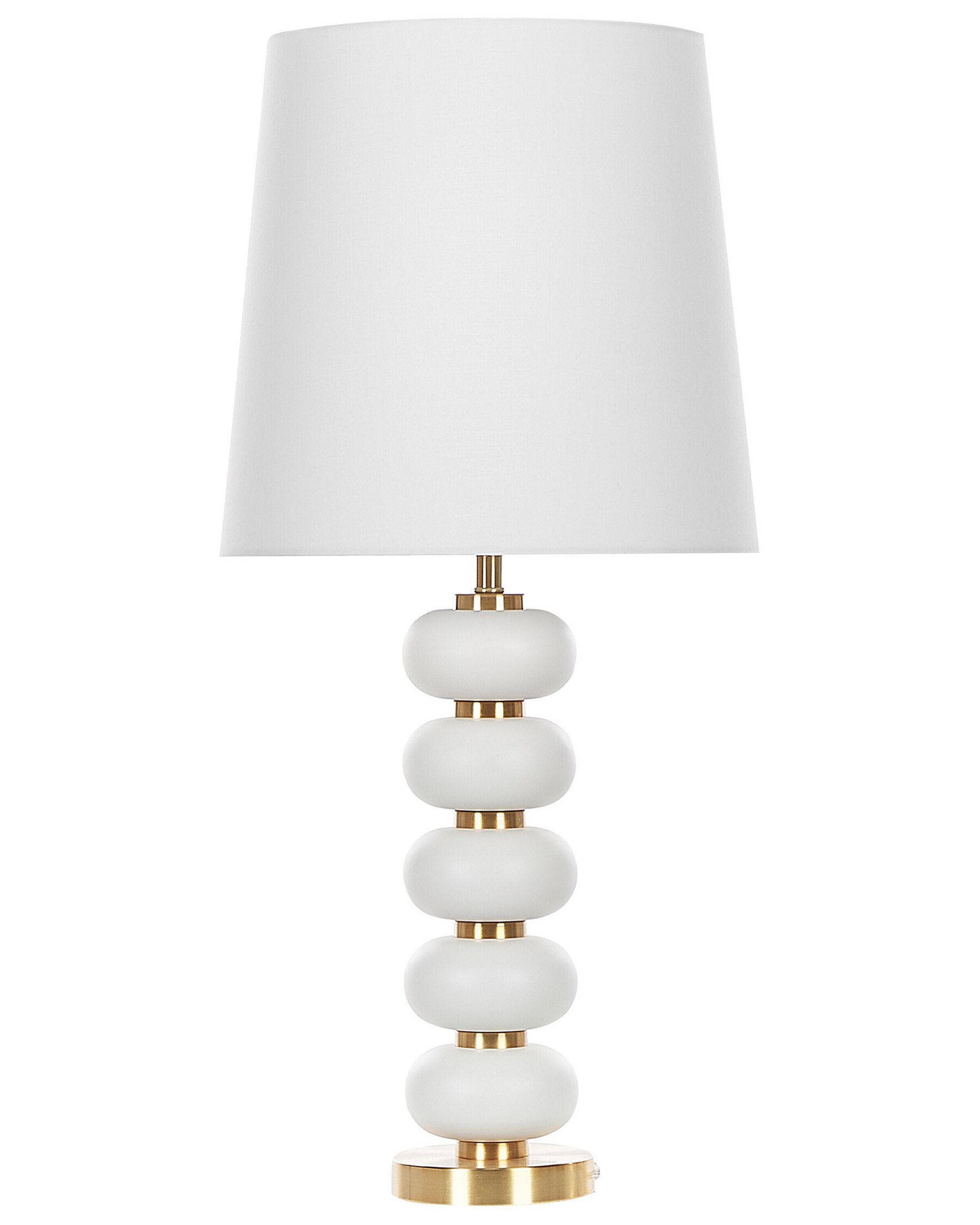 Tischlampe weiß / gold 80 cm Trommelform FRIO_823026