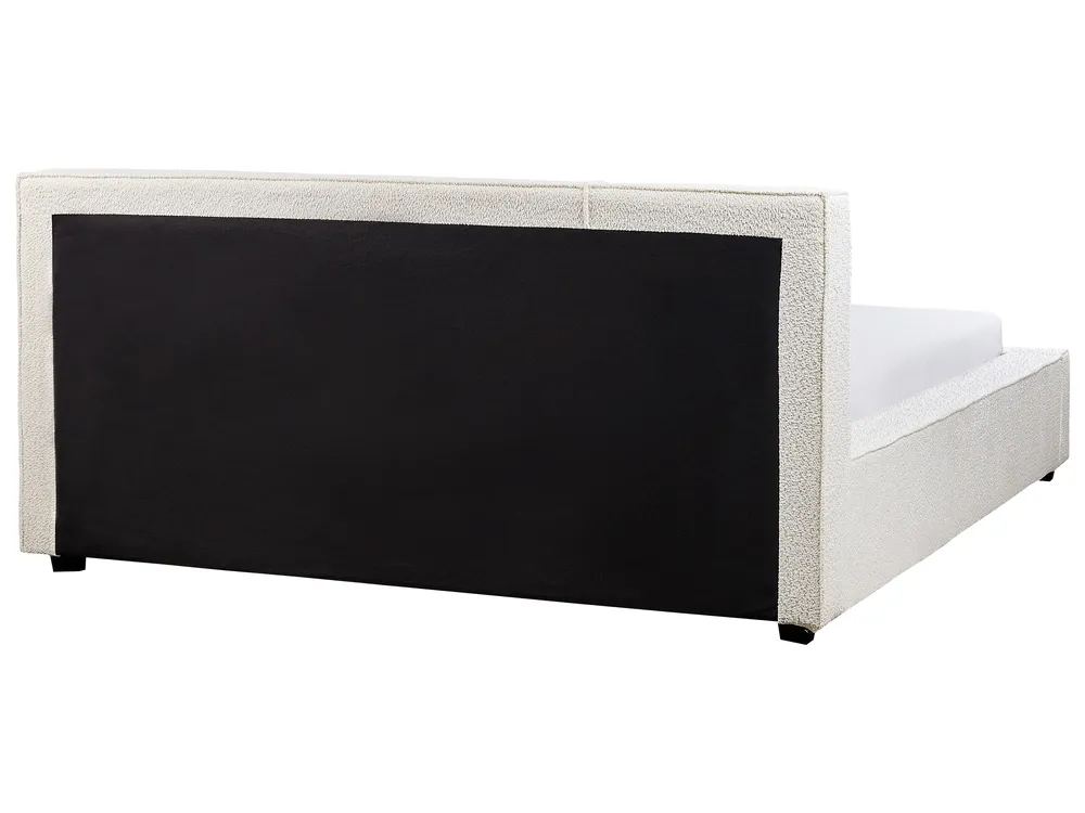 Bett mit Lattenrost Bouclé MIRANDE 160 x 200 cm Cremeweiß_943324