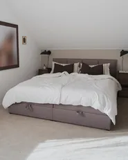 Divan Bed with Storage BARONET Fabric Taupe 180 x 200 cm (EU Super King)_1022038