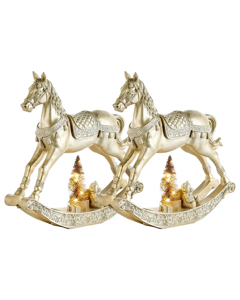 Set di 2 decorazioni natalizie LED YPPARI 30 cm Oro