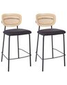 Set of 2 Fabric Bar Chairs Black MAYETTA_931912