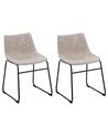 Set di 2 sedie da pranzo BATAVIA Tessuto Beige