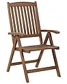 Garden Chair AMANTEA Acacia Wood Dark Brown