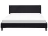 Čalúnená posteľ s bielym LED osvetlením 180 x 200 cm čierna FITOU_709888
