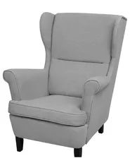 Poltrona Wingback ABSON Tessuto Grigio_747437