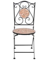 Set de 2 scaune de grădină ADRANO Pliabil Metal efect terrazzo Portocaliu_1021729